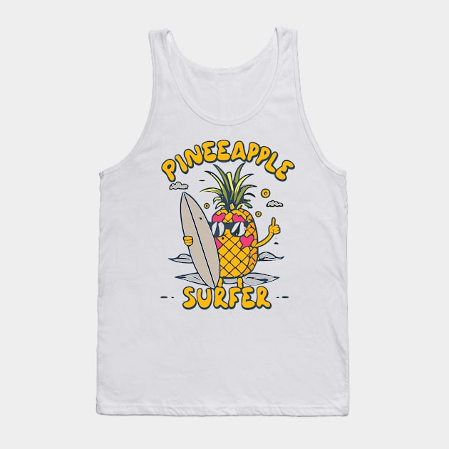 Pineapple Surfer Tank Top by nefuku